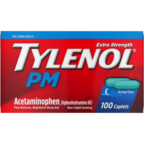 Tylenol PM Acetaminophen, PM, Extra Strength, Caplets