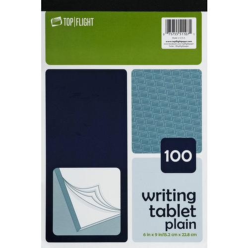 Top Flight Writing Tablet, Plain, 100