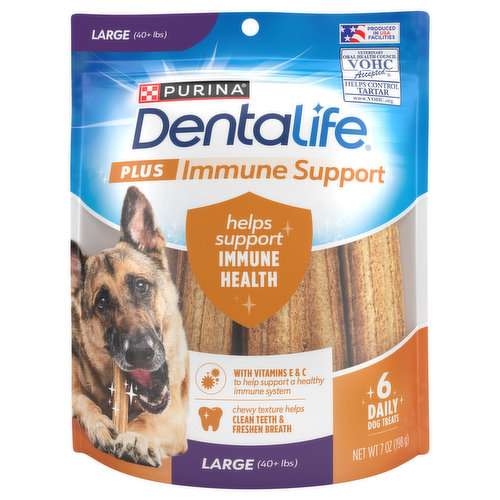 DentaLife Dog Treats, Daily, Plus Immune Support, Large (40+ lbs)