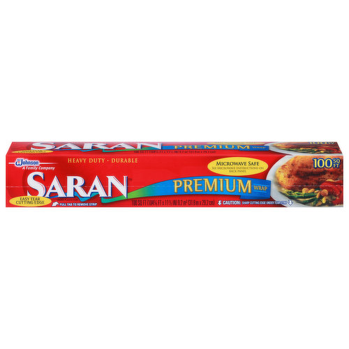 Saran Premium Heavy Duty Plastic Food Wrap 100 Sq Ft