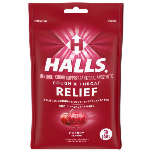 Halls Cough Drops, Cherry Flavor