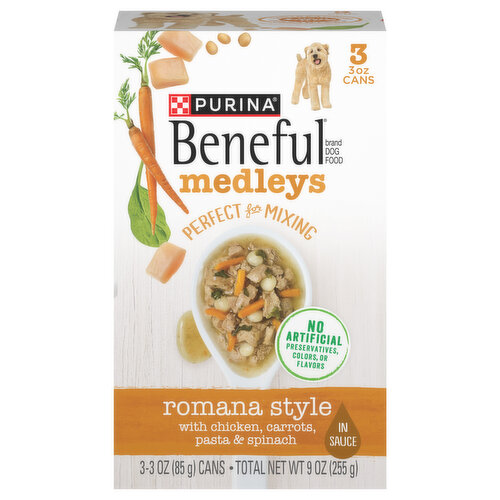 Beneful Dog Food,Romana Style with Chicken, Carrots, Pasta & Spinach