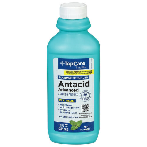 TopCare Antacid, Advanced, Maximum Strength, Mint Flavor