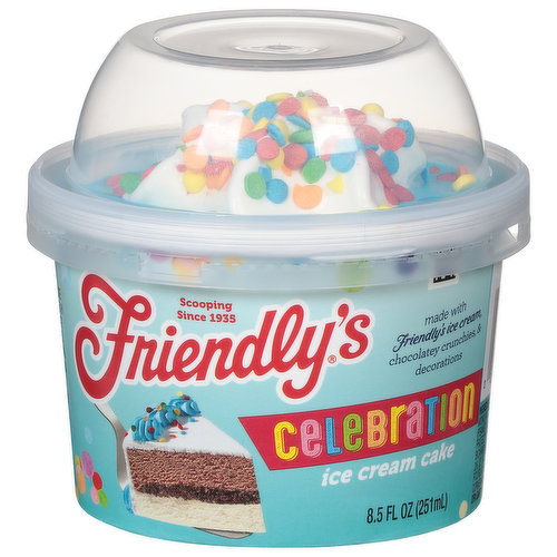 Friendly's Celebration Blue Round Vanilla and Chocolate Ice Cream