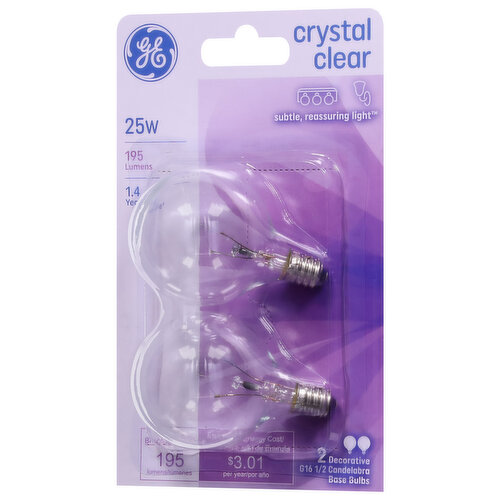 GE Base Bulb, Crystal Clear, 25 Watts