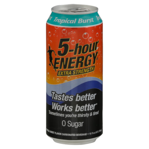 5-Hour Energy Carbonated Beverage, Extra Strength, Tropical Burst Flavor