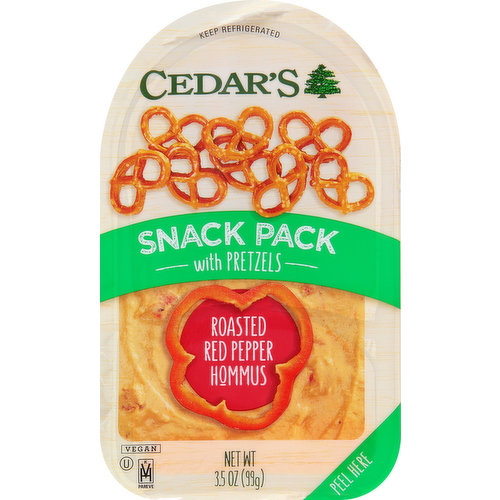 Cedar's Snack Pack with Pretzels, Roasted Red Pepper Hummus