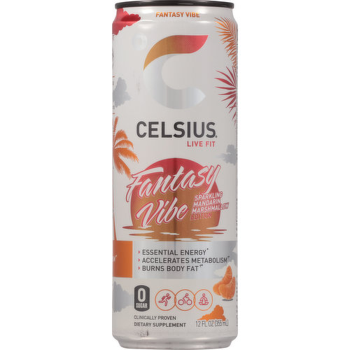 CELSIUS Essential Energy Drink 12 Fl Oz, Sparkling Fantasy Vibe Single Can