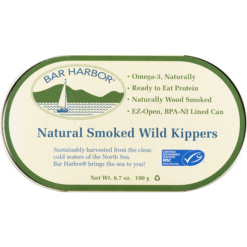 Bar Harbor Kippers, Natural, Smoked, Wild