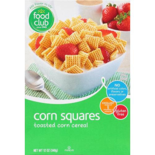 Food Club Cereal, Toasted, Corn Squares