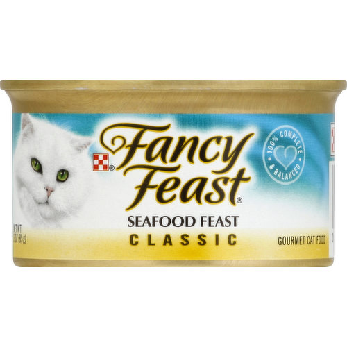 Fancy Feast Cat Food, Gourmet, Classic, Seafood Feast