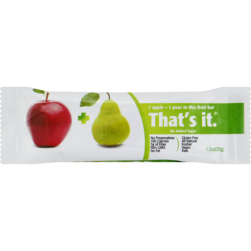 Thats It Fruit Bar, Apple + Pear