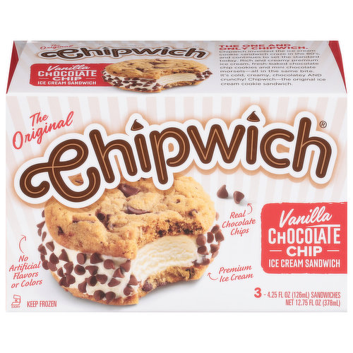 Chipwich Ice Cream Sandwich, Vanilla Chocolate Chip