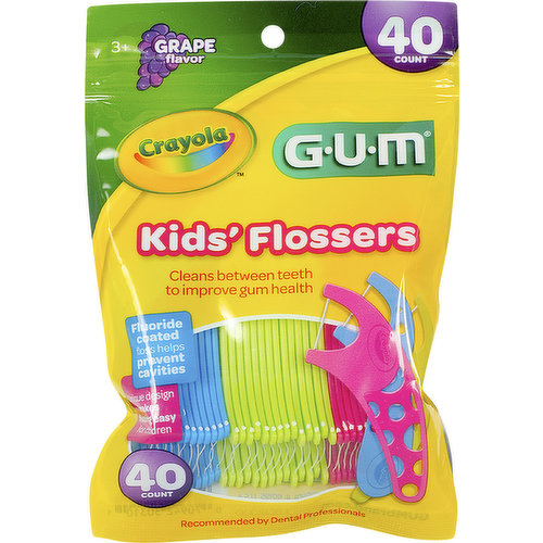 GUM Flossers, Grape Flavor, Kids'