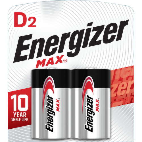 Energizer Batteries, Alkaline, D