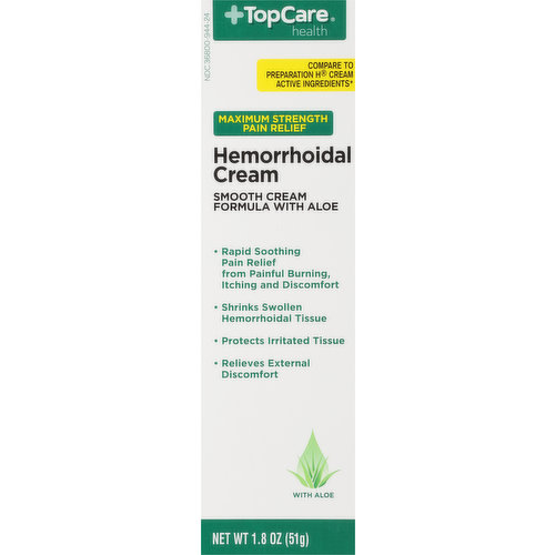 TopCare Hemorrhoidal Cream, Maximum Strength Pain Relief