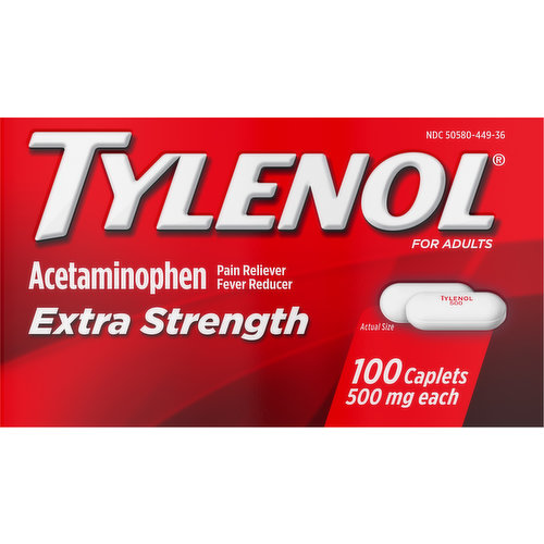 Tylenol Acetaminophen, Extra Strength, 500 mg, Caplets