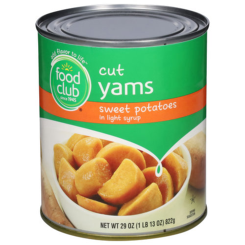 Food Club Sweet Potatoes, in Light Syrup, Cut, Yams