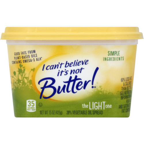 I Can't Believe It's Not Butter! Vegetable Oil Spread, 28%, The Light One