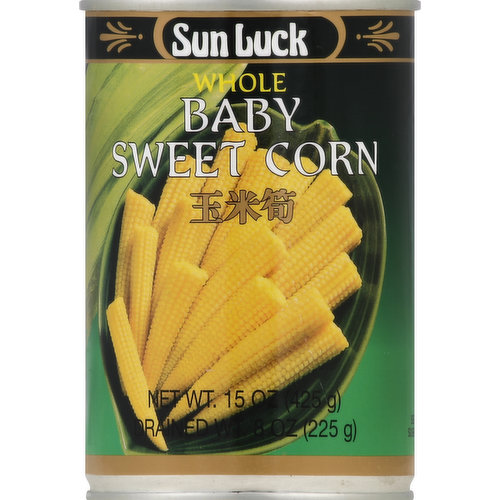 Sun Luck Baby Corn, Sweet, Whole