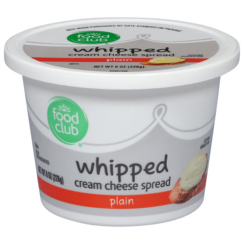 Food Club Cream Cheese Spread, Plain, Whipped