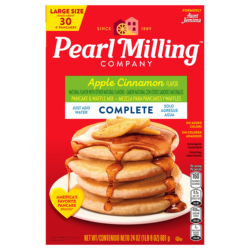 Pearl Milling Company Pancake & Waffle Mix, Apple Cinnamon Flavor, Large Size