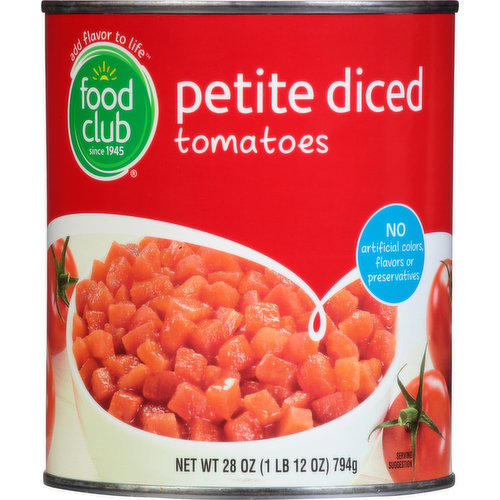 Food Club Tomatoes, Petite, Diced