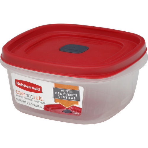 Rubbermaid Easy Find Lids Container, Easy Find Lids, 1.2 Liter, Plastic  Containers