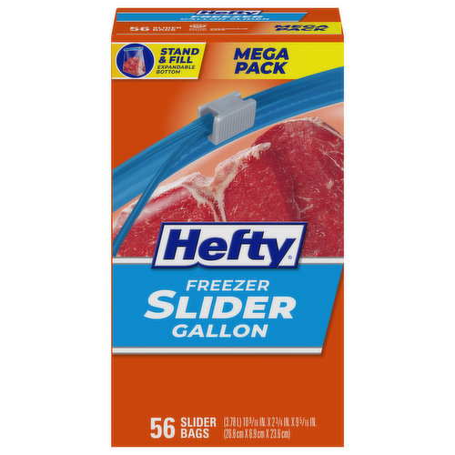 Hefty Slider Bags, Freezer, Gallon, Mega Pack