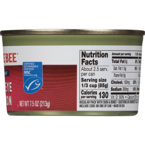 Bumble Bee Sockeye Salmon, Wild Caught