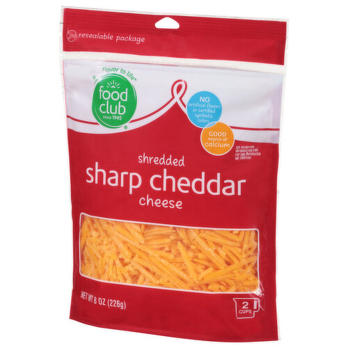 Food Club Shredded Cheese, Sharp Cheddar