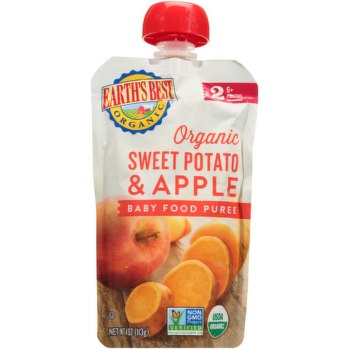 Earth's Best Stage 2 Sweet Potato & Apple Organic Baby Food Puree