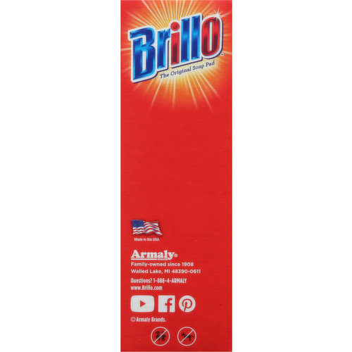 Brillo Steel Wool Soap Pads, Long Lasting, Original Red Scent Cleaning (10  Count, Pack of 1)