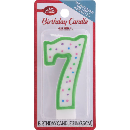 Betty Crocker Birthday Candle, Numeral 7, 3 Inch