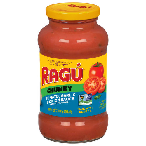 Ragu Sauce, Chunky, Tomato, Garlic & Onion