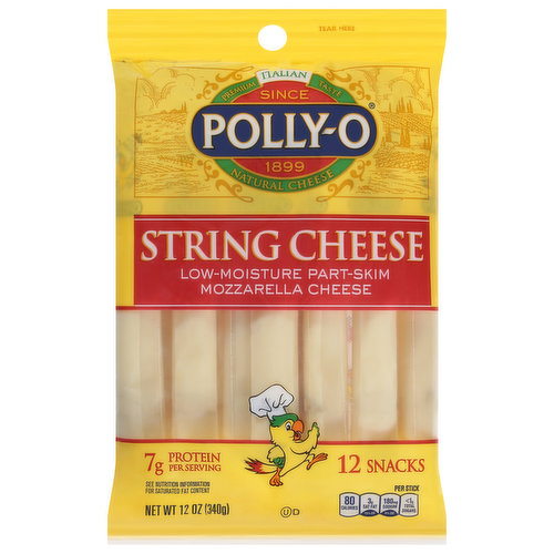 Polly-O String Cheese, Part-Skim, Mozzarella, Low-Moisture