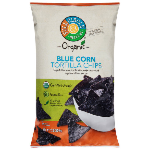 Full Circle Market Tortilla Chips, Blue Corn