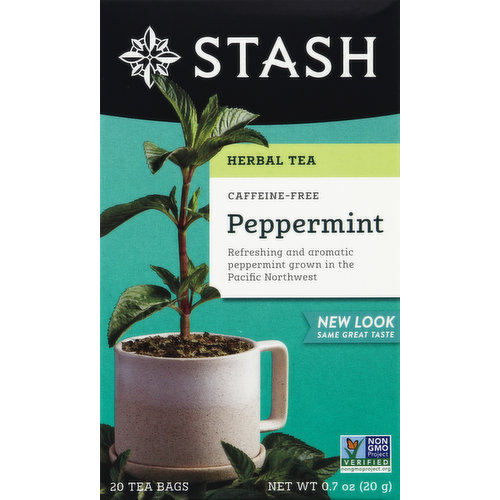 Stash Herbal Tea, Peppermint, Caffeine Free, Bags