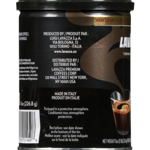 Lavazza Caffe Espresso Ground Coffee Blend, Medium Roast, 8-Ounce Can