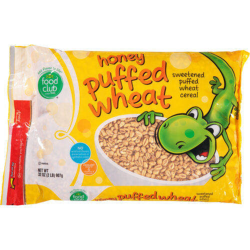 Food Club Cereal, Honey Puffed Wheat