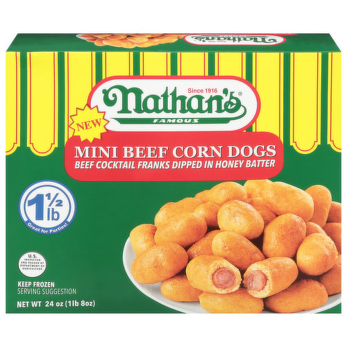 Nathan's Corn Dogs, Beef, Mini