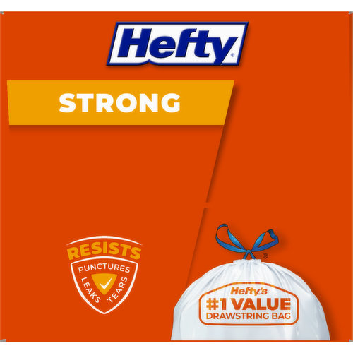 Hefty Strong 13 Gallon Drawstring Trash Bags