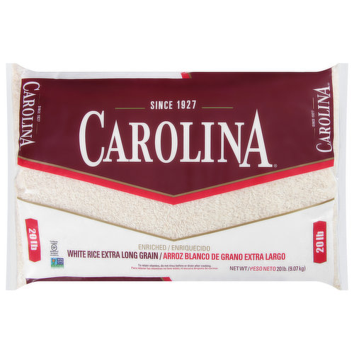 Carolina White Rice, Extra Long Grain, Enriched