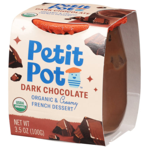 Petit Pot French Pudding, Organic, Dark Chocolate 3.5 Oz