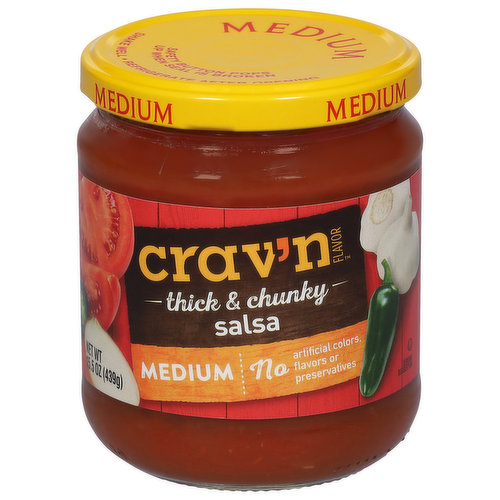 Crav'n Flavor Salsa, Thick & Chunky, Medium