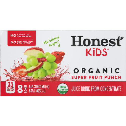 Honest Kids Juice Drink, Organic, Super Fruit Punch