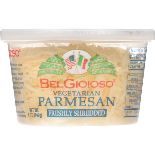 BelGioioso Shredded Cheese, Parmesan, Vegetarian