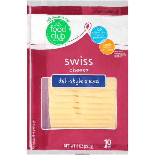 Food Club Swiss Deli-Style Sliced Cheese