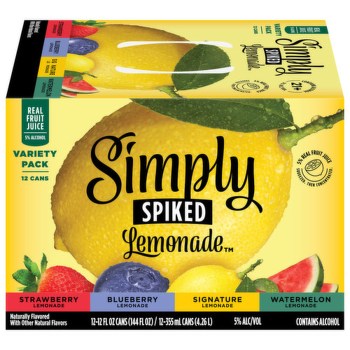 Simply Spiked Beer, Lemonade, Variety Pack