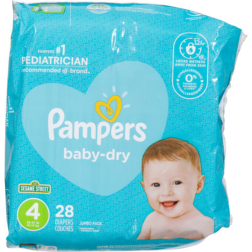 Pampers Diapers, Sesame Street, Size 4 (22-37 lb), Jumbo Pack